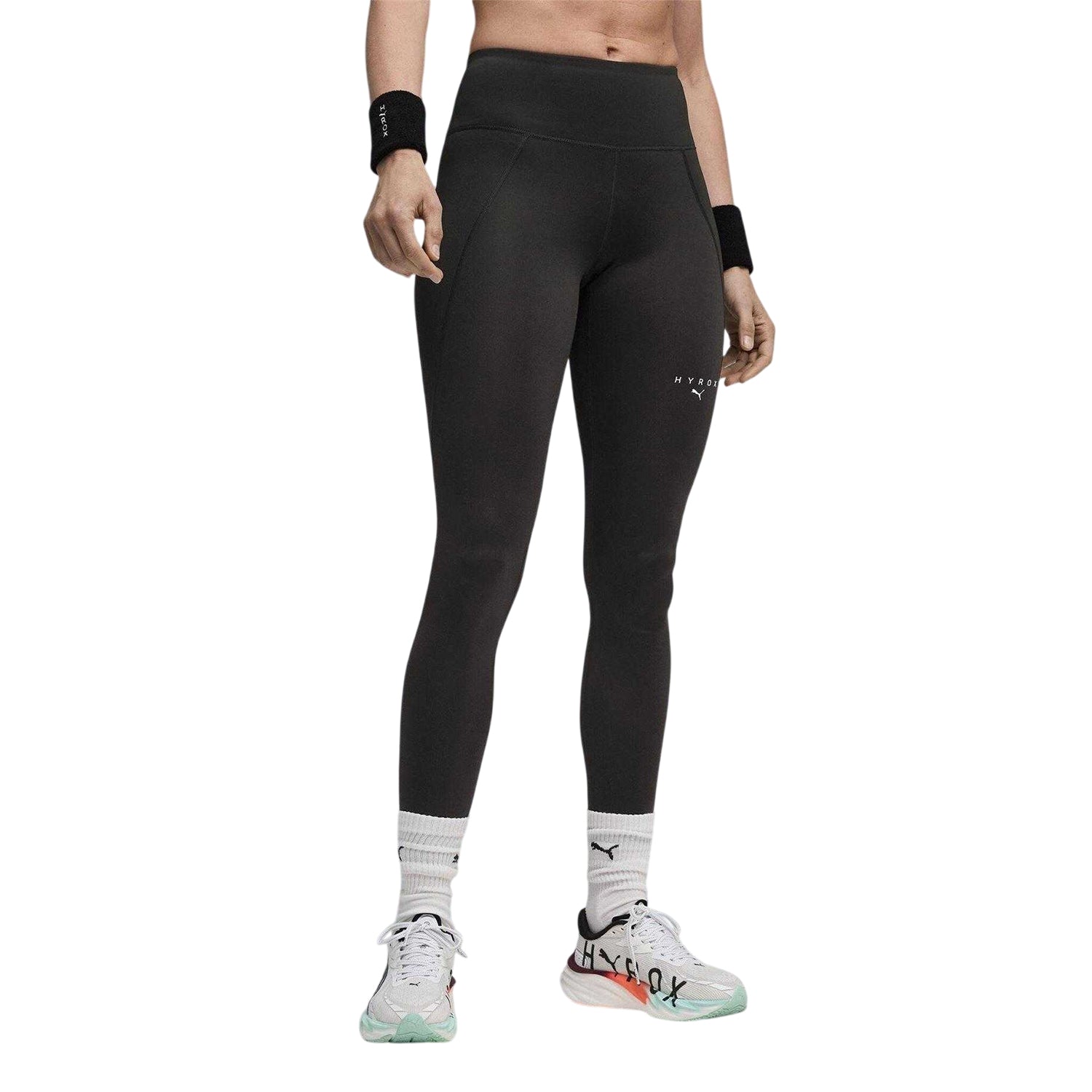 Puma Black - Side - Puma Womens-Ladies Hyrox Performance Compression Tight Leggings