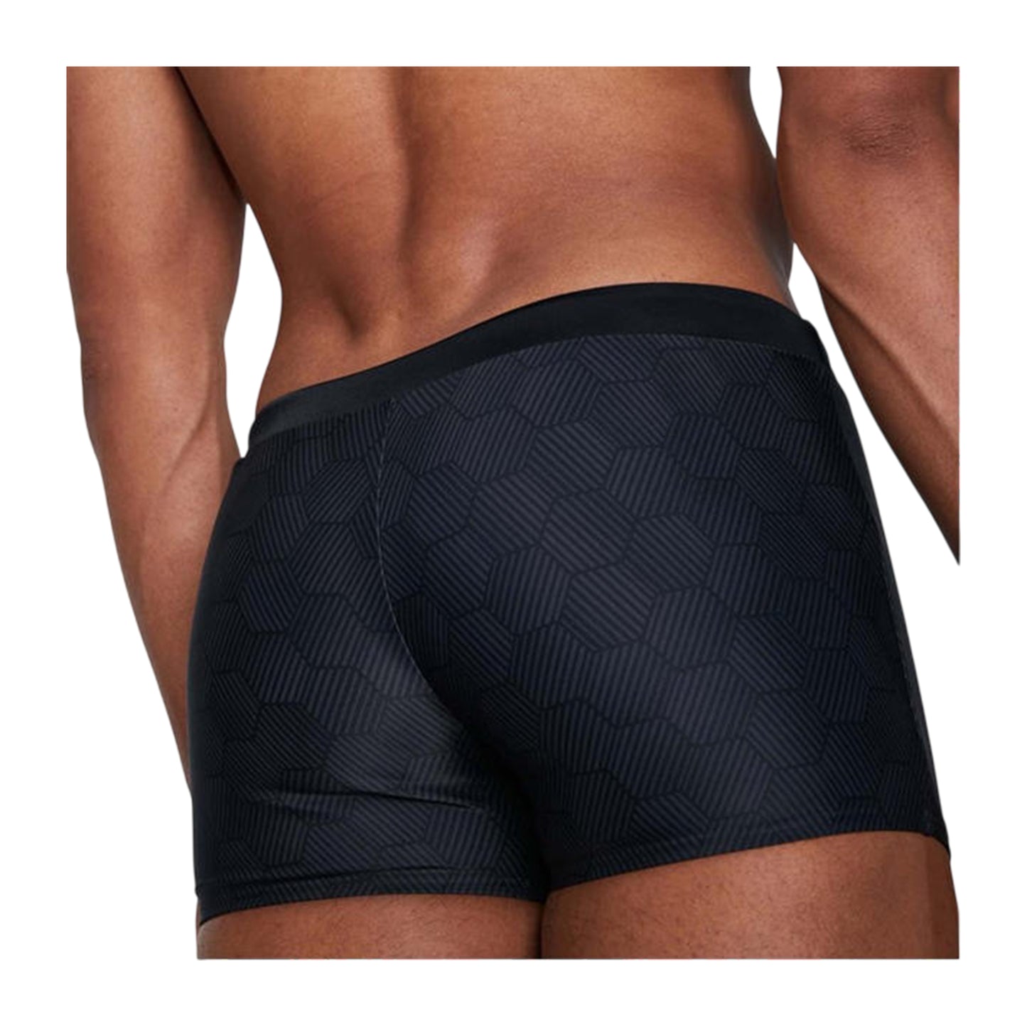 Black-Grey - Back - Speedo Mens Geometric Swim Shorts