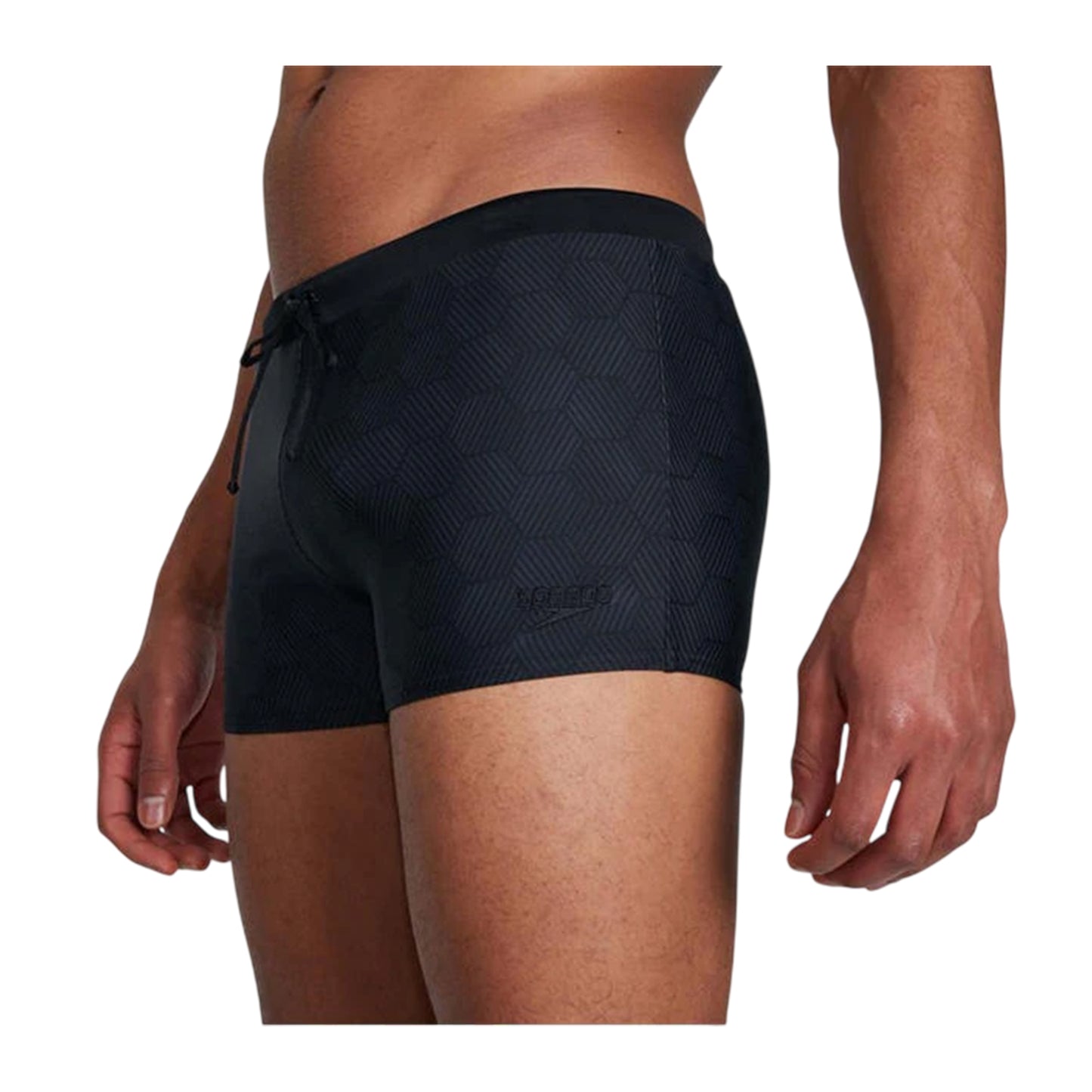 Black-Grey - Side - Speedo Mens Geometric Swim Shorts