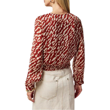 Fired Brick - Back - Vero Moda Womens-Ladies Animal Print V Neck Wrap Top