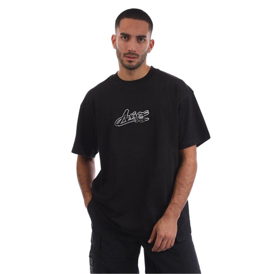Black - Front - Avirex Mens Rego Lettering Oversized T-Shirt