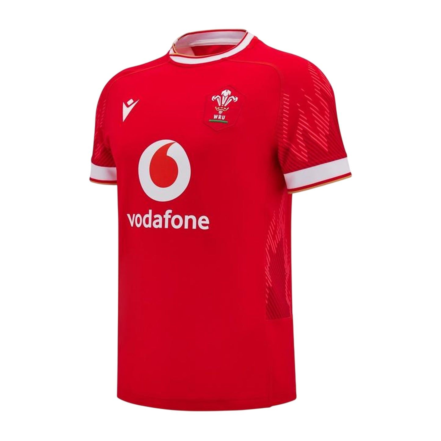 Red - Front - Wales RU Unisex Adult 24-25 Macron Rugby Home Jersey