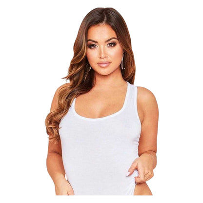 White - Back - Missy Empire Womens-Ladies Jersey Bodysuit