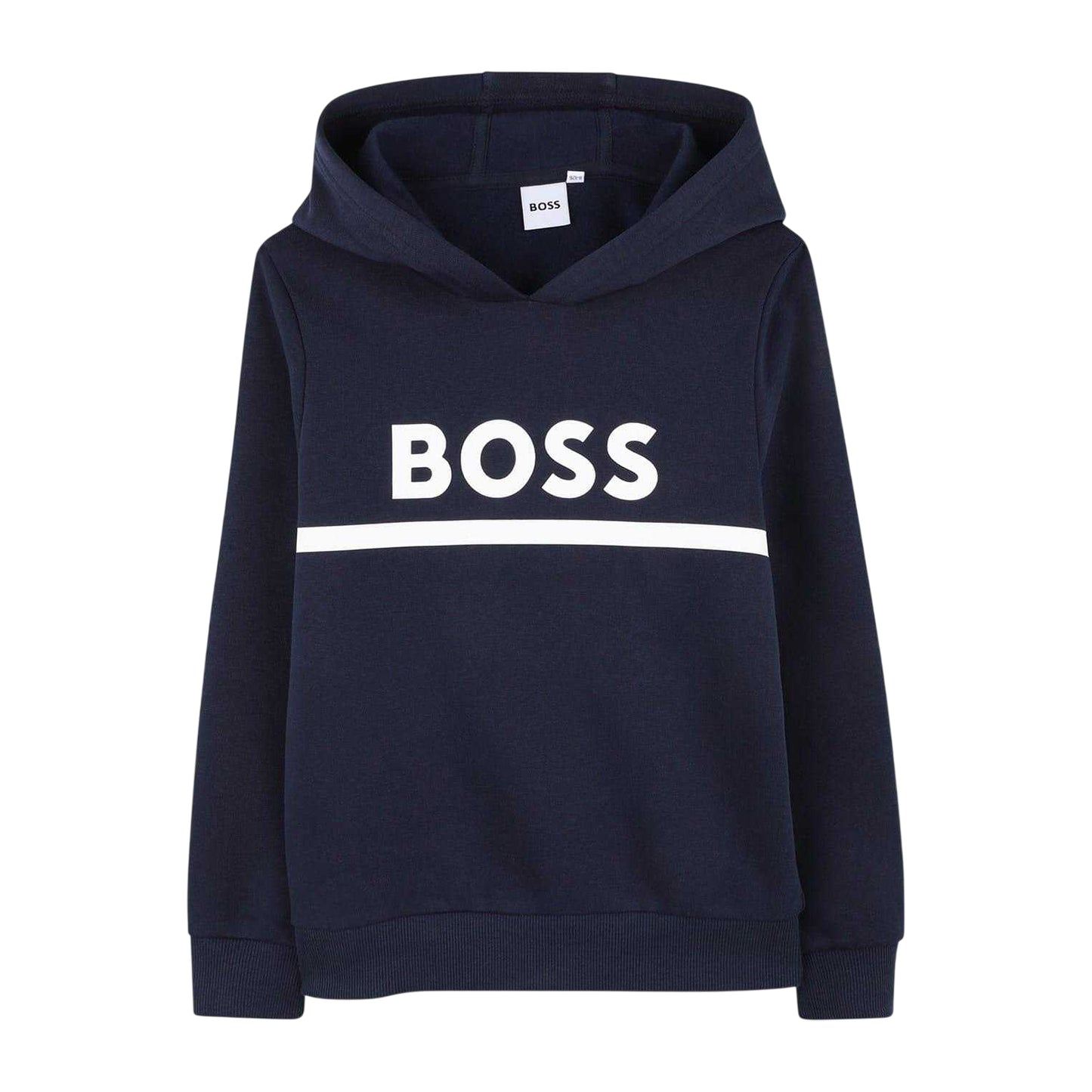 Navy - Front - Boss Childrens-Kids Contrast Line Hoodie