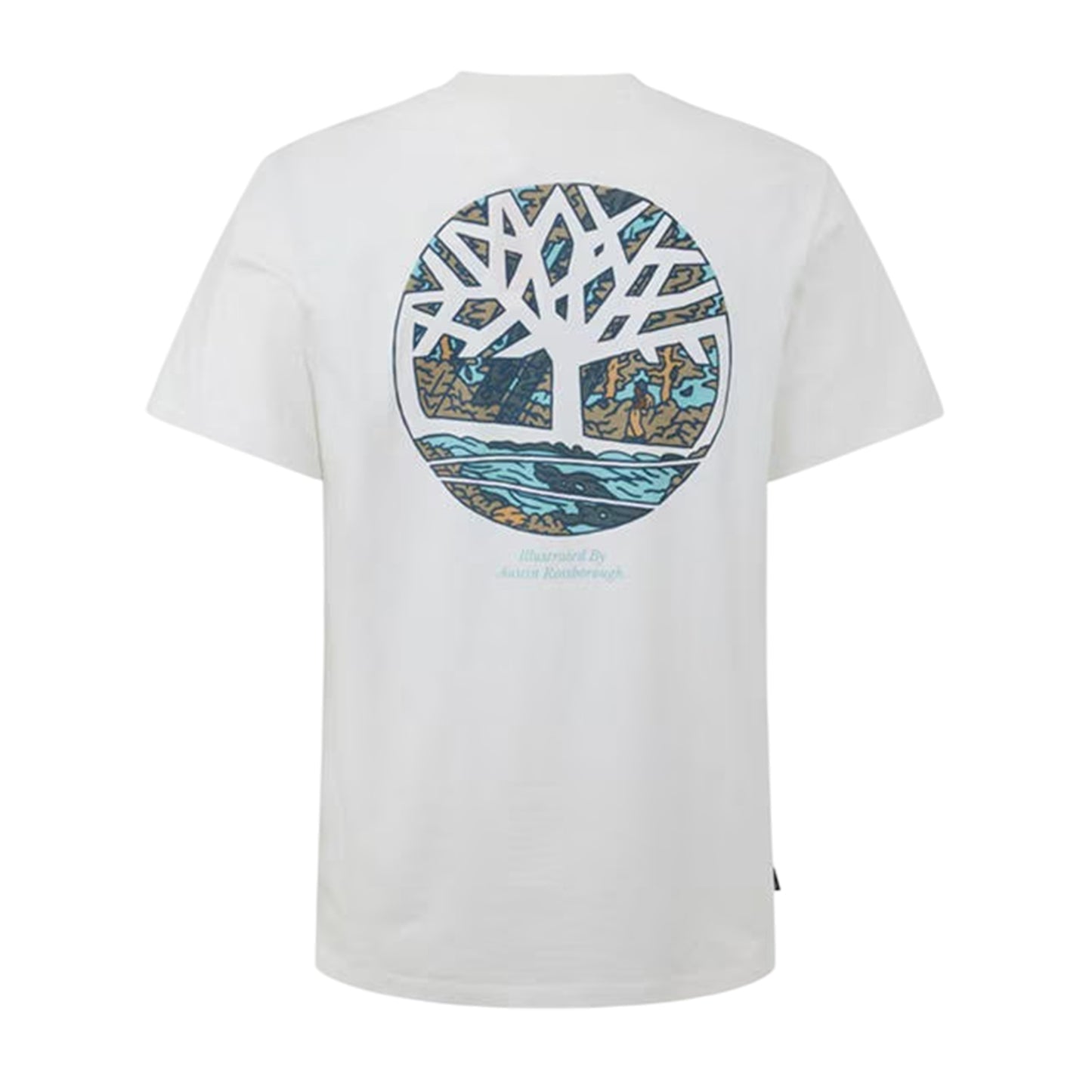 White - Back - Timberland Mens Tree Logo Crew Neck T-Shirt