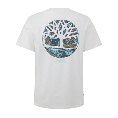 White - Back - Timberland Mens Tree Logo Crew Neck T-Shirt
