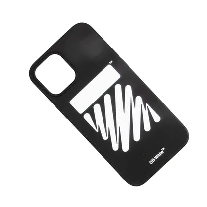 Black-White - Back - Off White iPhone 12 Pro Max Compatible Diagonal Phone Case