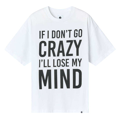 White - Front - Pretty Green Mens If I Don´t Go Crazy Lettering Regular T-Shirt