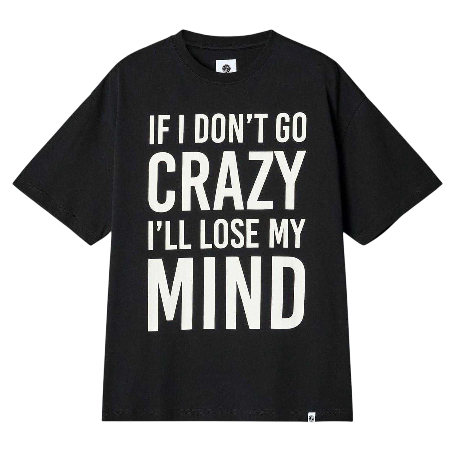 Black - Front - Pretty Green Mens If I Don´t Go Crazy Lettering Regular T-Shirt