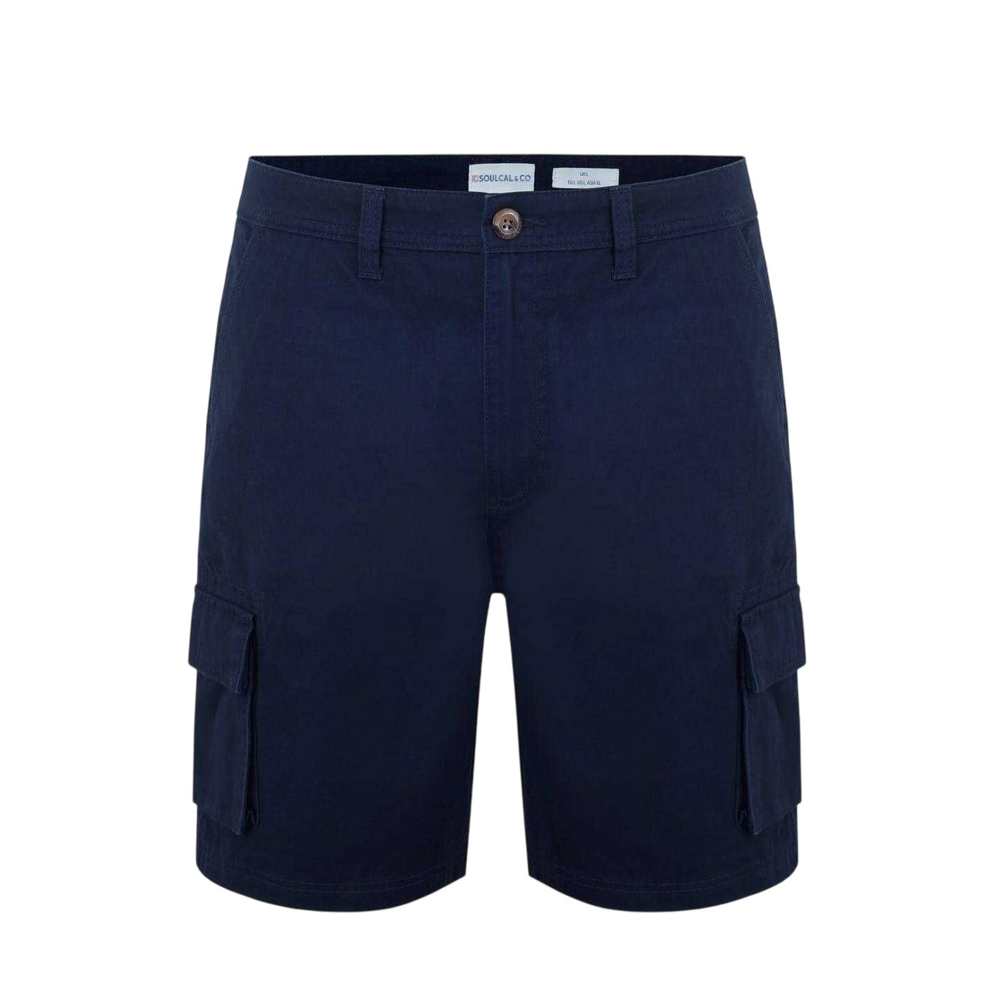 Navy - Front - SoulCal Mens Plain Cargo Shorts