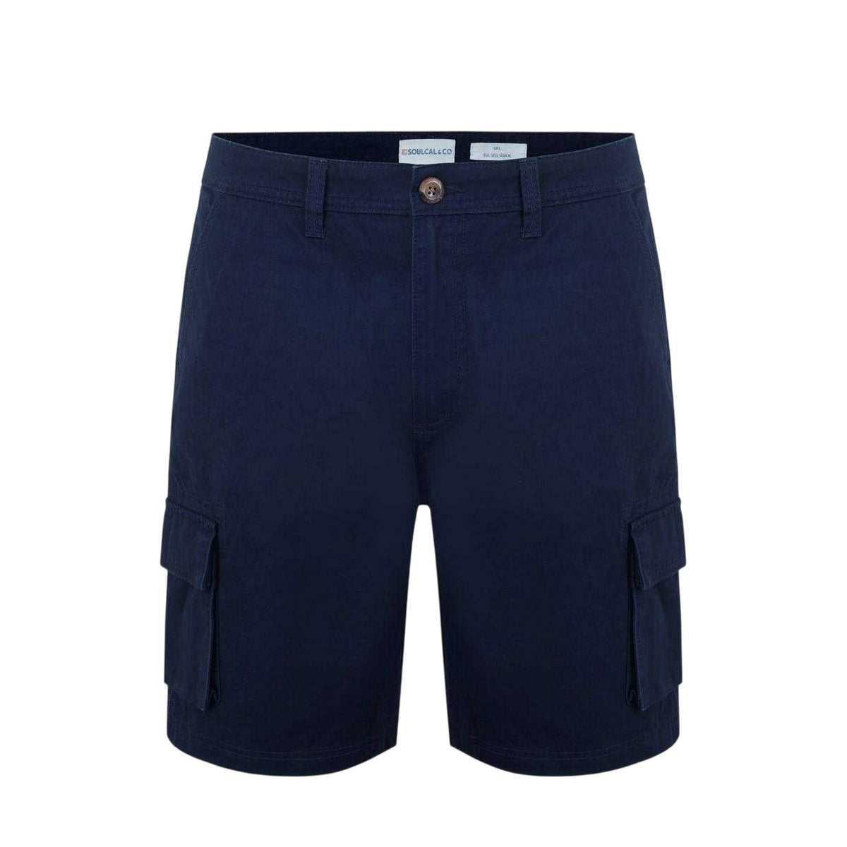 Navy - Front - SoulCal Mens Plain Cargo Shorts