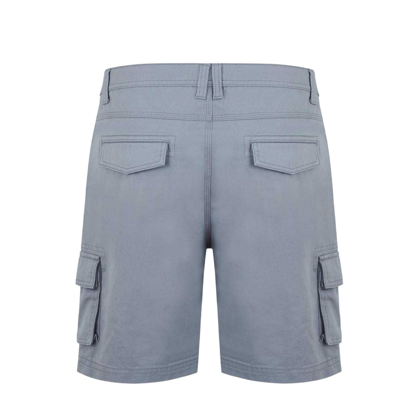 Light Grey - Back - SoulCal Mens Plain Cargo Shorts