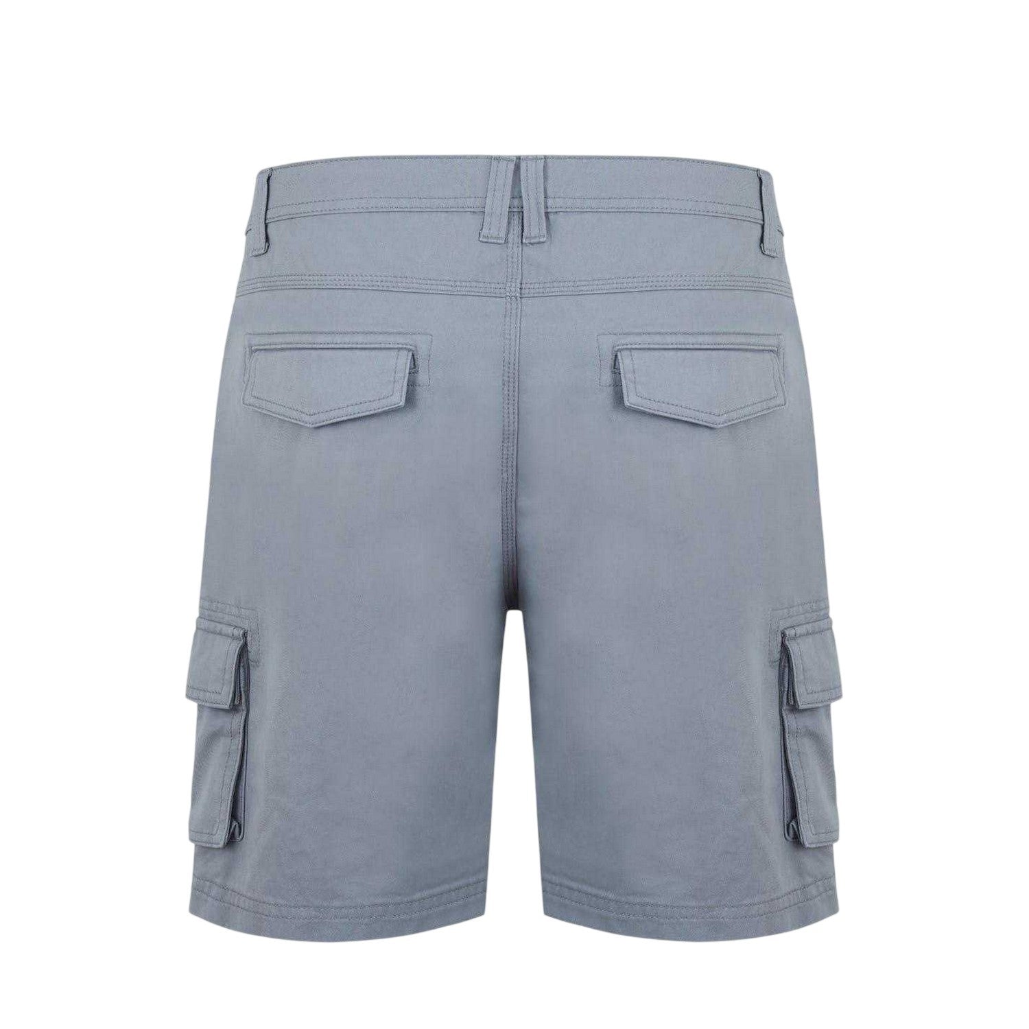Light Grey - Back - SoulCal Mens Plain Cargo Shorts