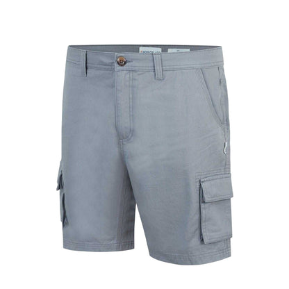 Light Grey - Side - SoulCal Mens Plain Cargo Shorts