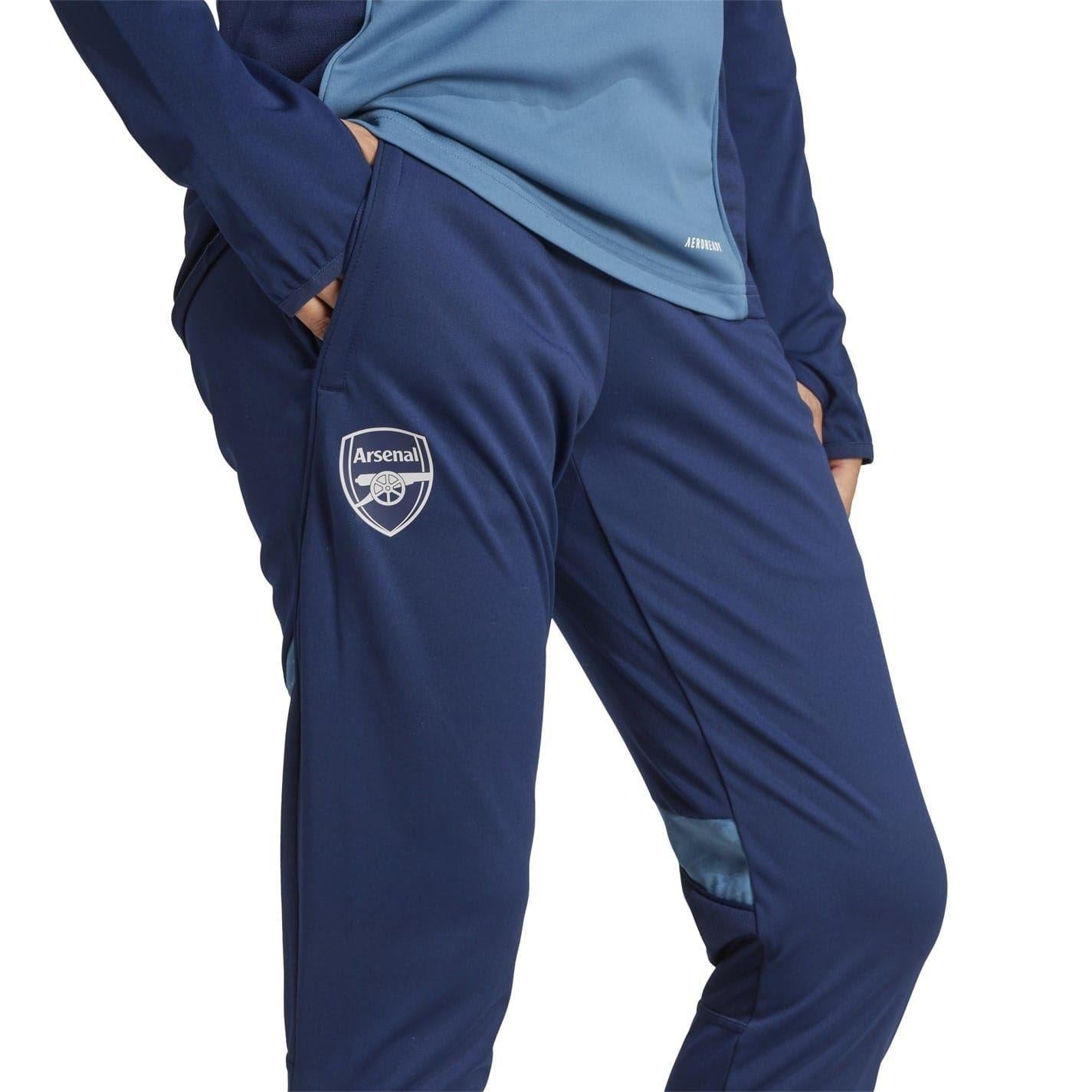 Blue - Side - Adidas Womens-Ladies Arsenal FC Training Jogging Bottoms