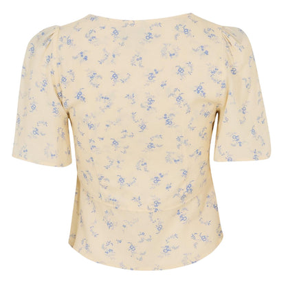 White - Back - Jack Wills Womens-Ladies Ditsy Floral Viscose Keyhole Blouse