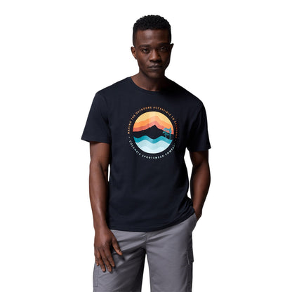 Black - Front - Columbia Mens Path Lake II Crew Neck Regular T-Shirt
