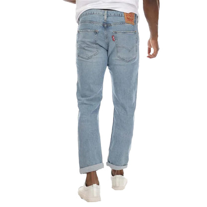 Blue - Side - Levis Mens 502 Hi Ball Tapered Leg Jeans