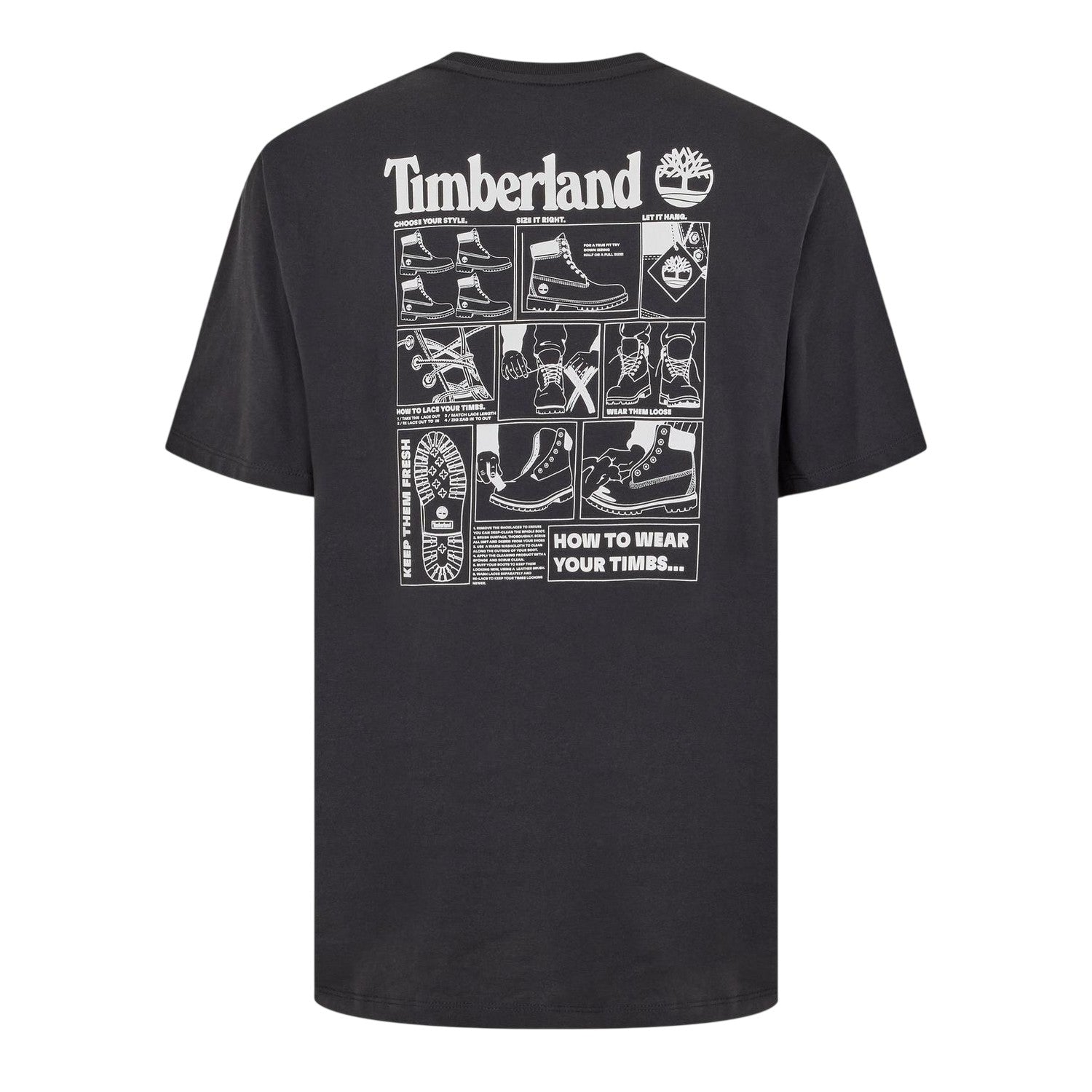 Black - Back - Timberland Mens Logo Crew Neck Relaxed Fit T-Shirt