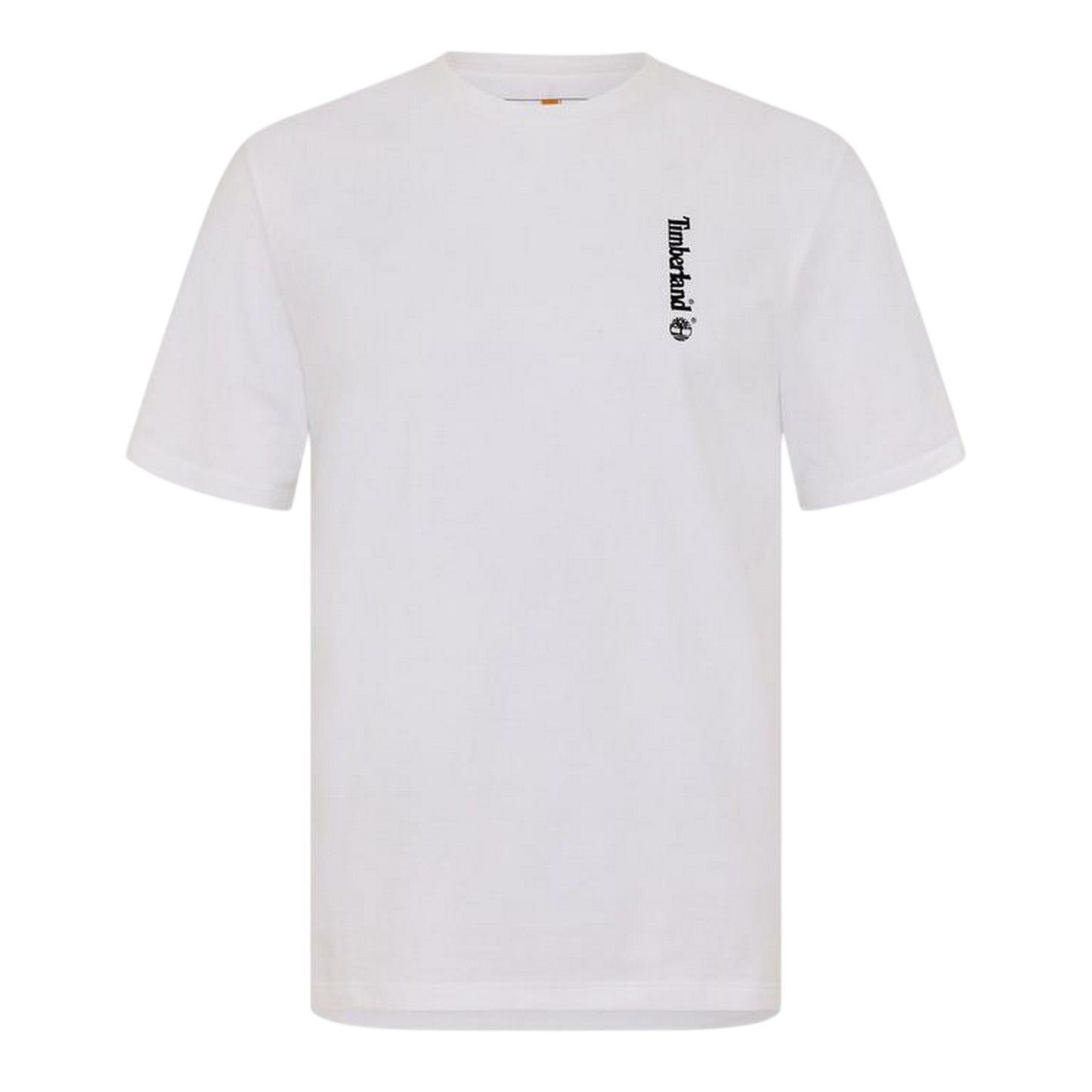 White - Front - Timberland Mens Logo Crew Neck Relaxed Fit T-Shirt