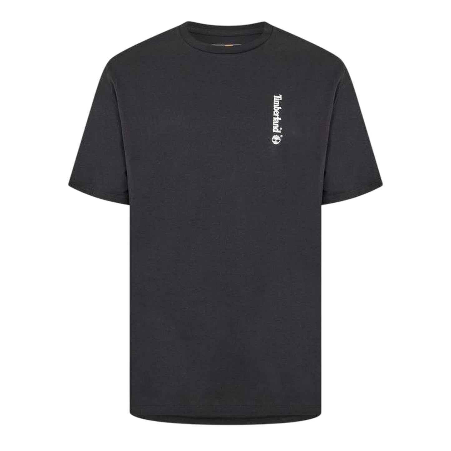 Black - Front - Timberland Mens Logo Crew Neck Relaxed Fit T-Shirt