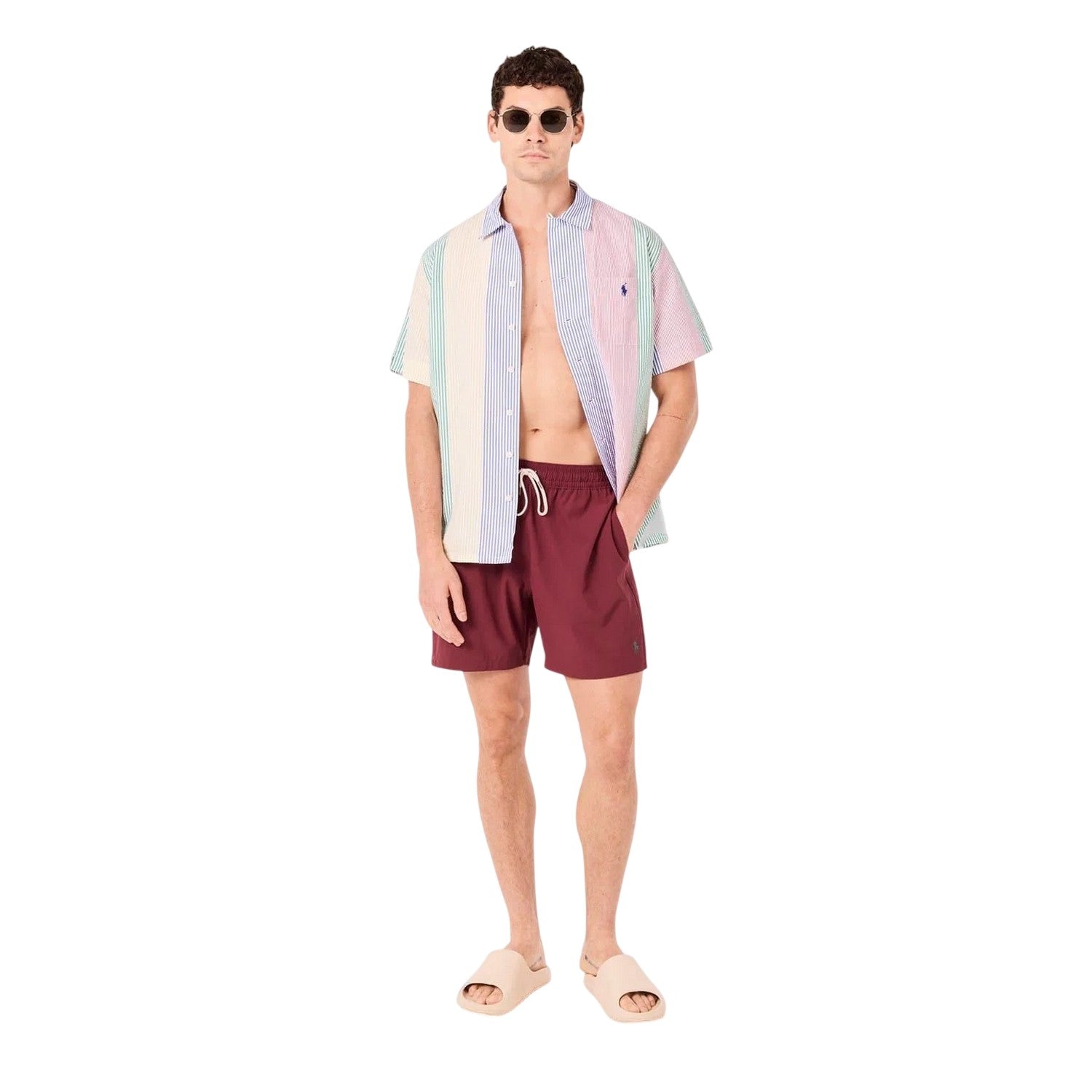 Red Wine - Side - Ralph Lauren Mens Traveller Swim Shorts