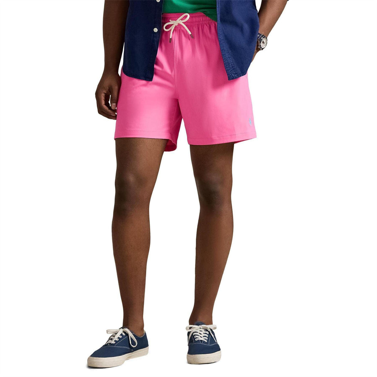 Pink - Side - Ralph Lauren Mens Traveller Swim Shorts