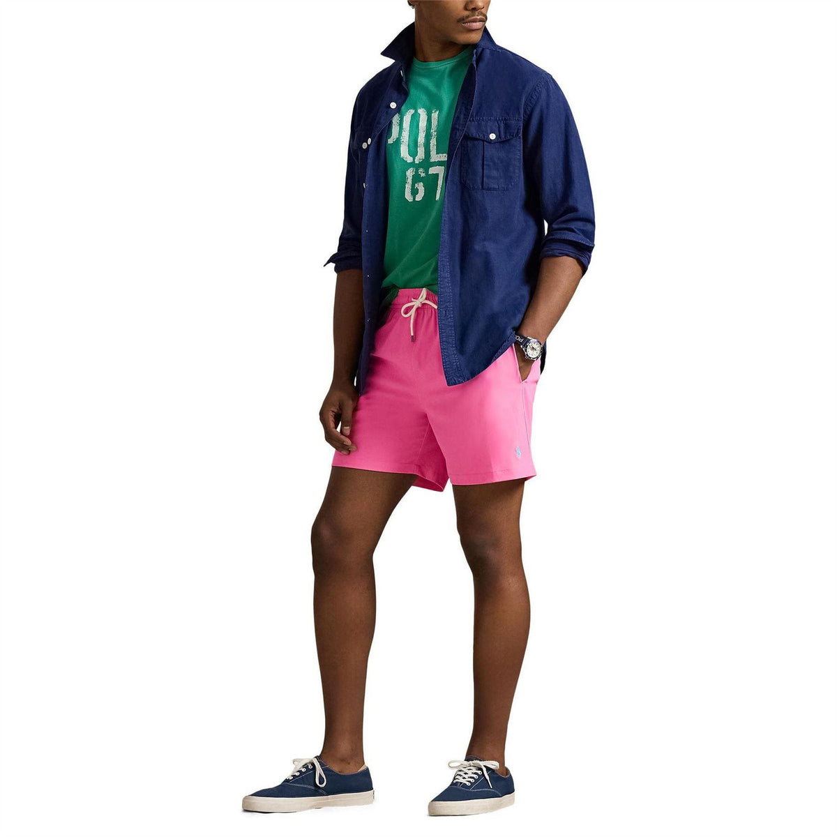 Pink - Pack Shot - Ralph Lauren Mens Traveller Swim Shorts