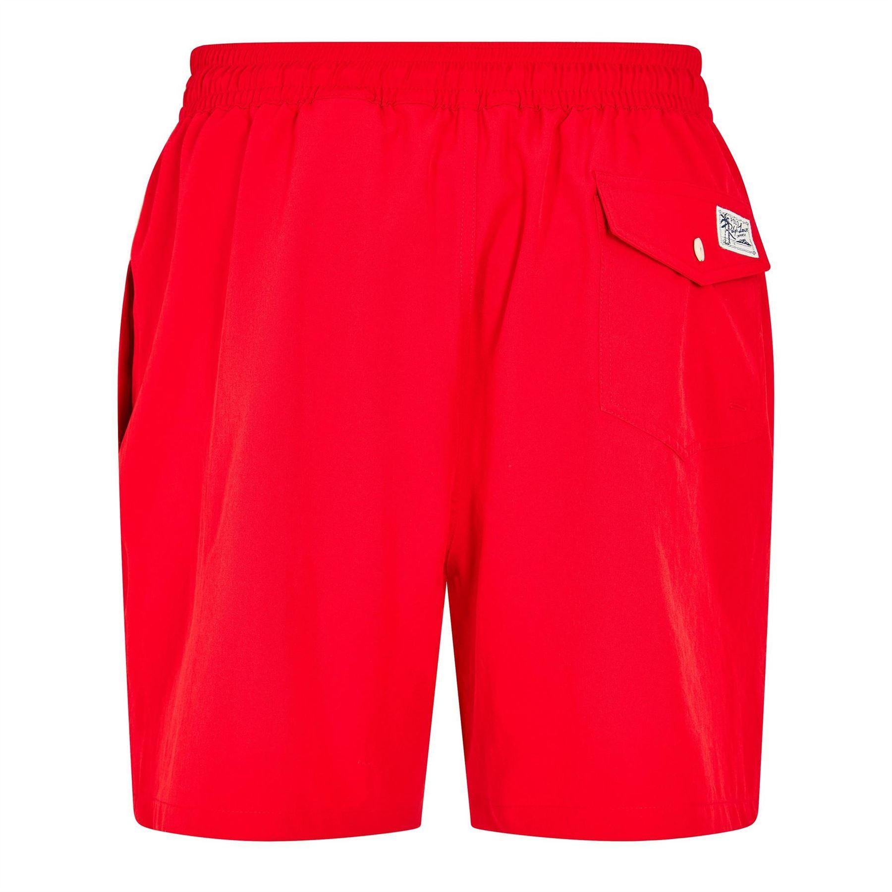 Red - Back - Ralph Lauren Mens Traveller Swim Shorts
