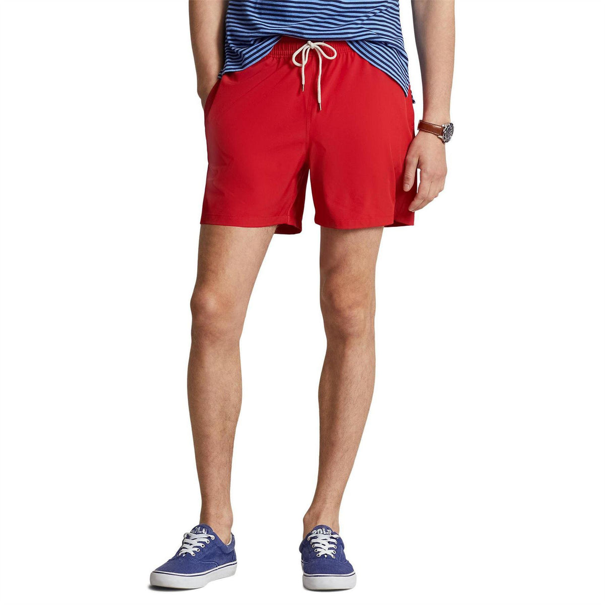 Red - Side - Ralph Lauren Mens Traveller Swim Shorts