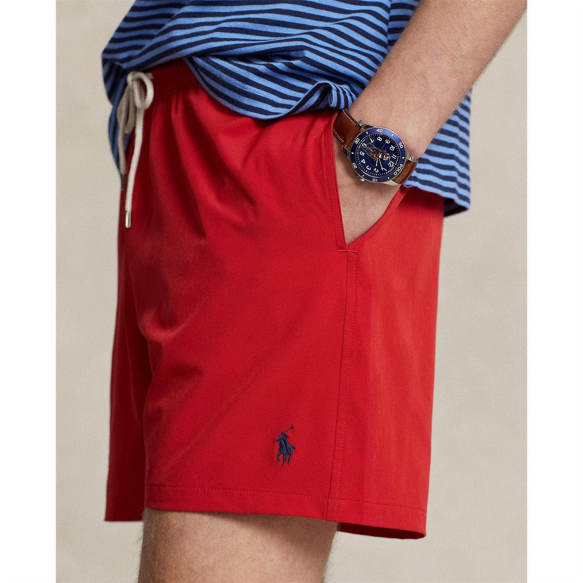 Red - Pack Shot - Ralph Lauren Mens Traveller Swim Shorts