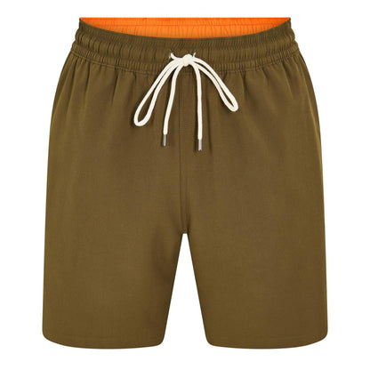 Olive - Front - Ralph Lauren Mens Traveller Swim Shorts