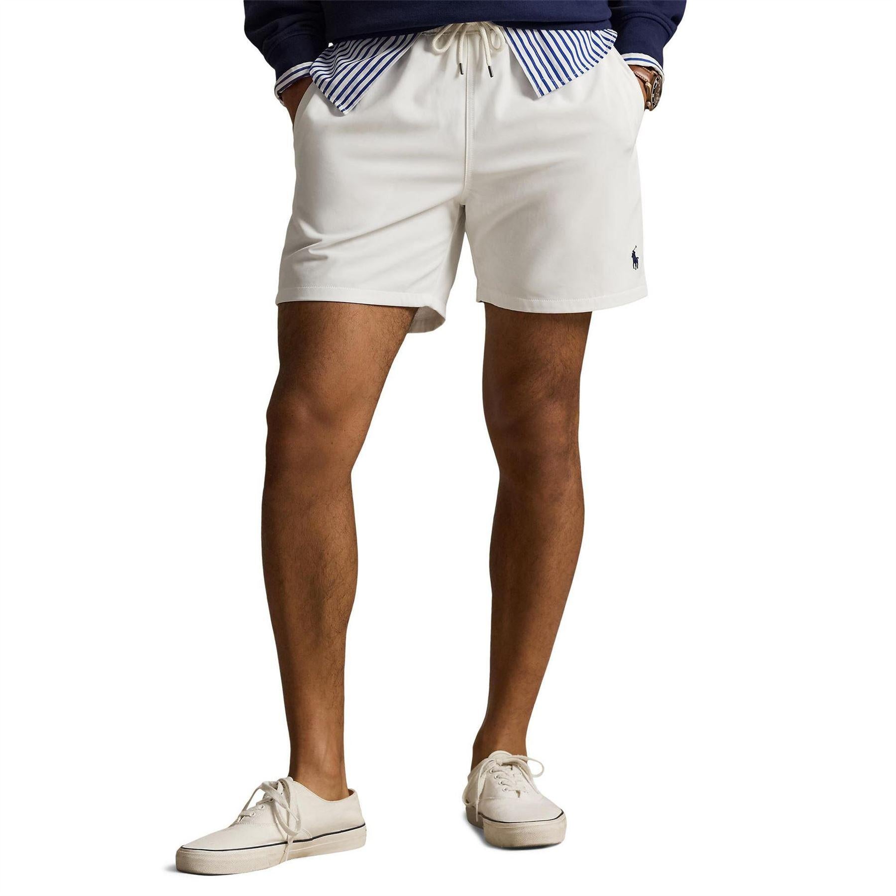 White - Side - Ralph Lauren Mens Traveller Swim Shorts