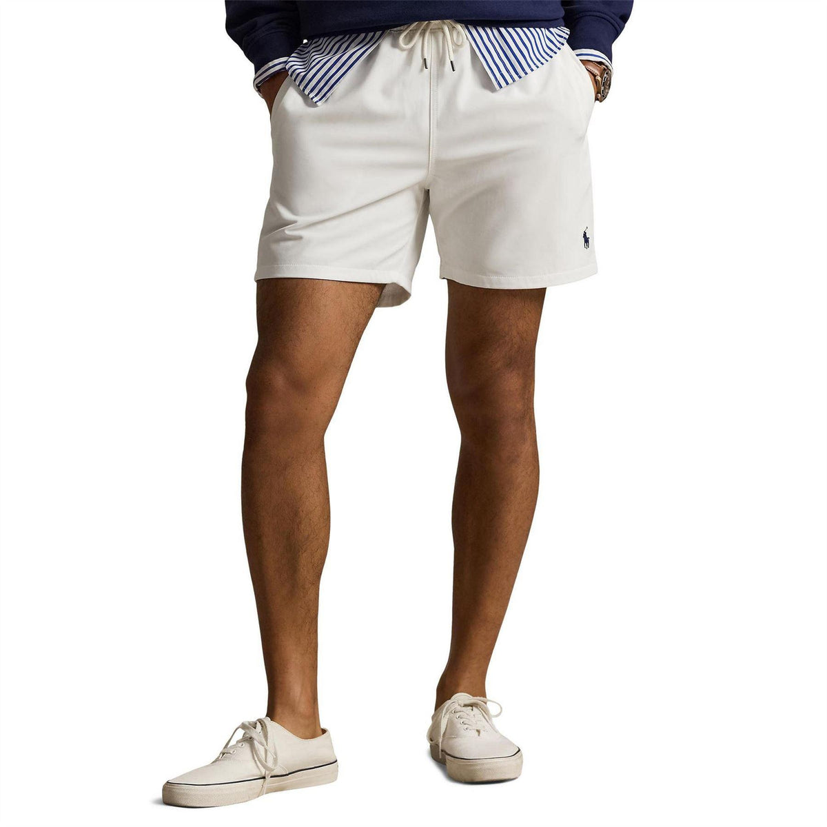 White - Side - Ralph Lauren Mens Traveller Swim Shorts