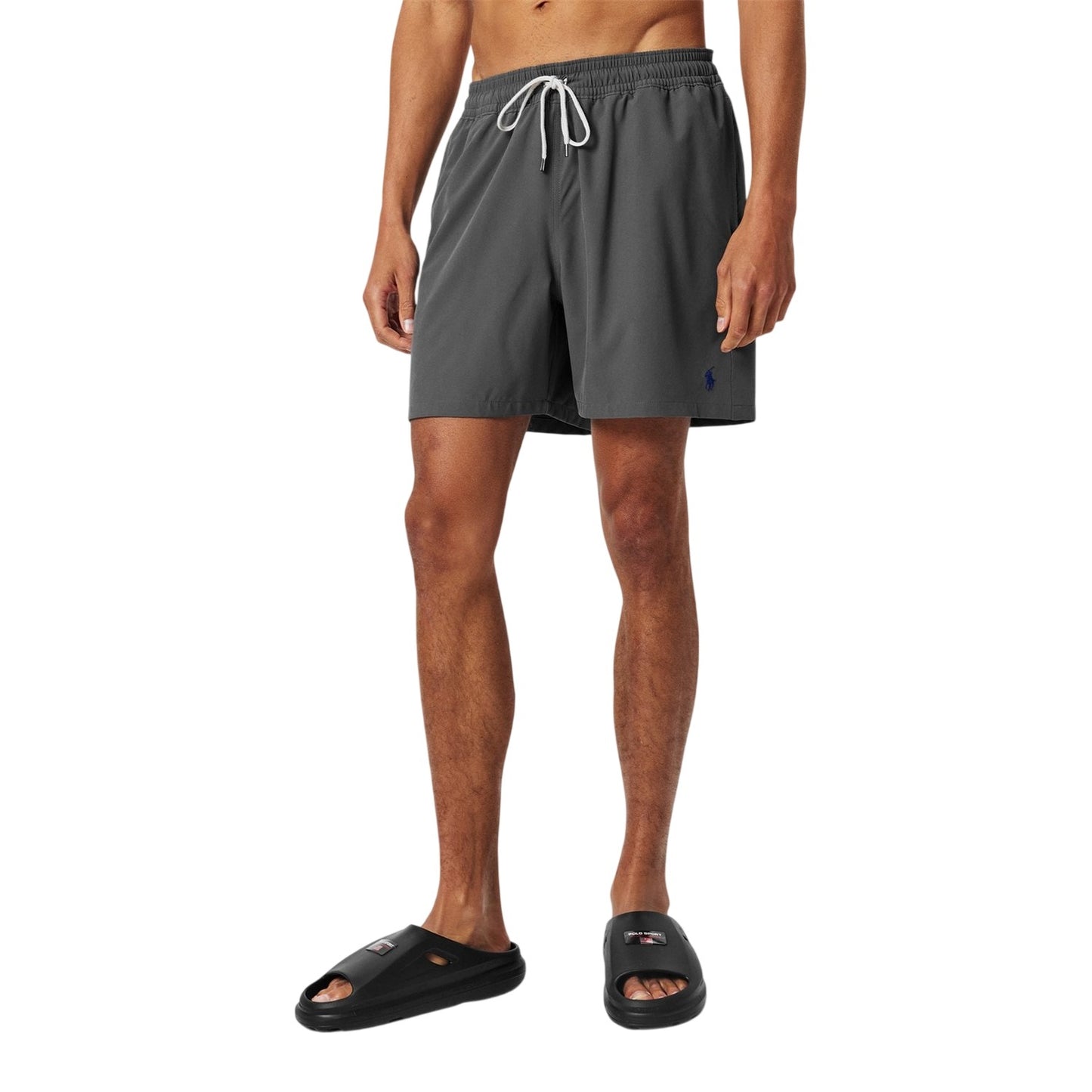 Grey - Side - Ralph Lauren Mens Traveller Swim Shorts