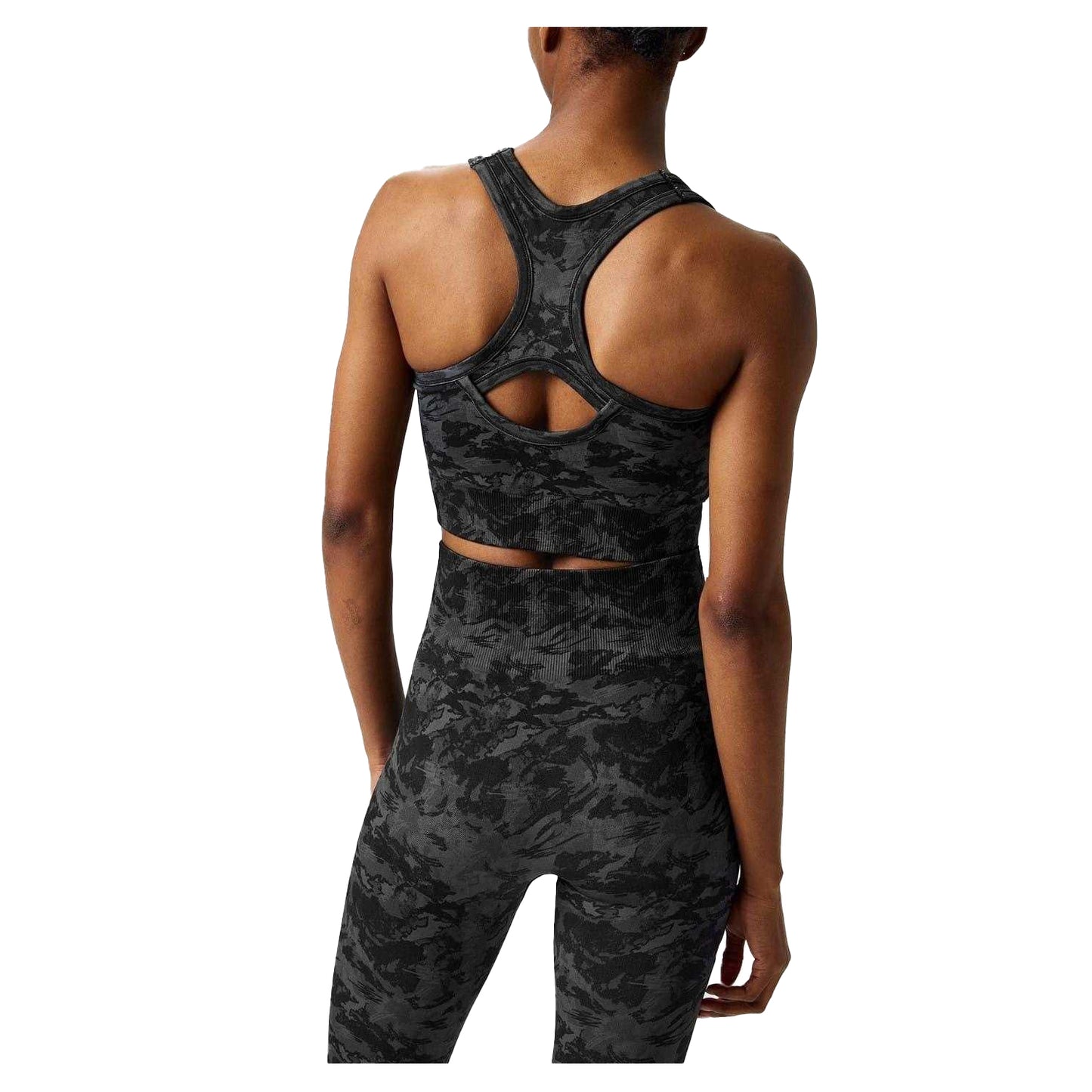 Black - Back - Everlast Womens-Ladies Camo Racerback Sports Bra