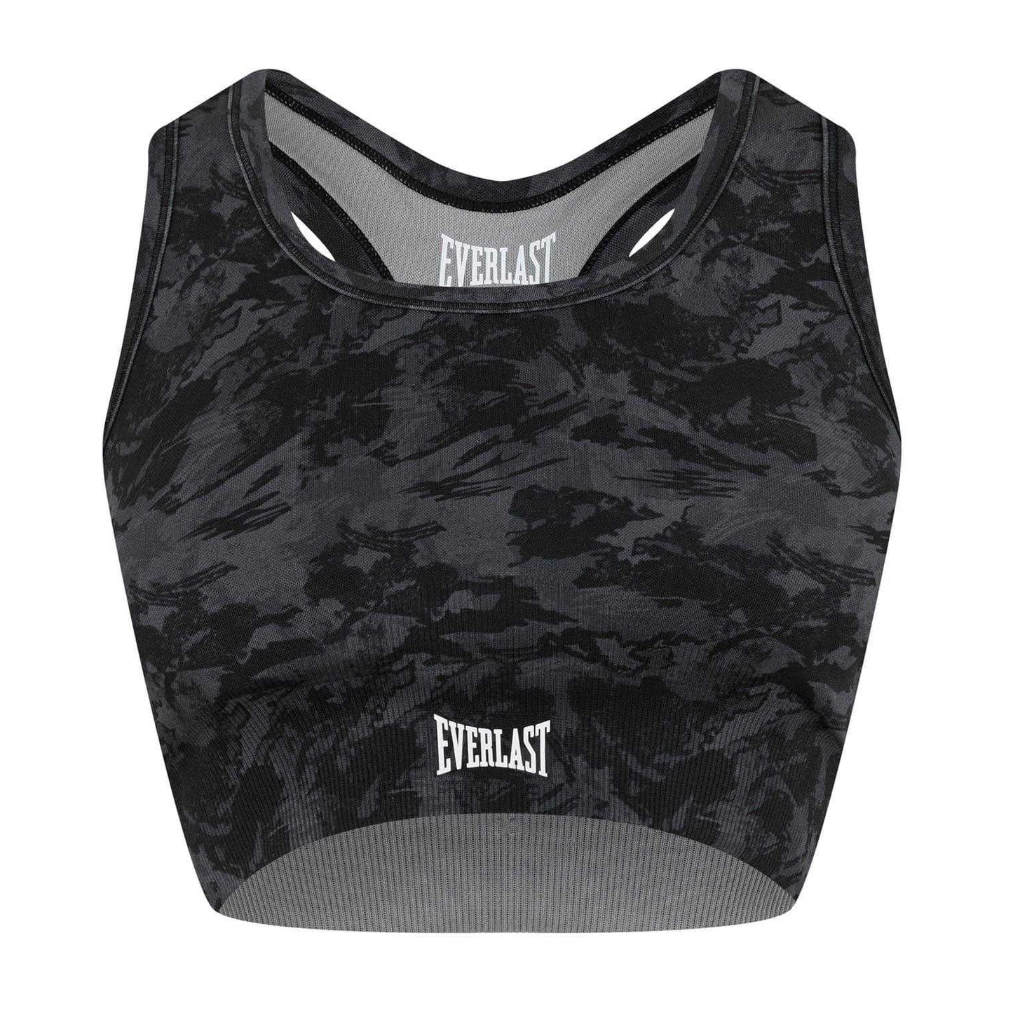 Black - Front - Everlast Womens-Ladies Camo Racerback Sports Bra