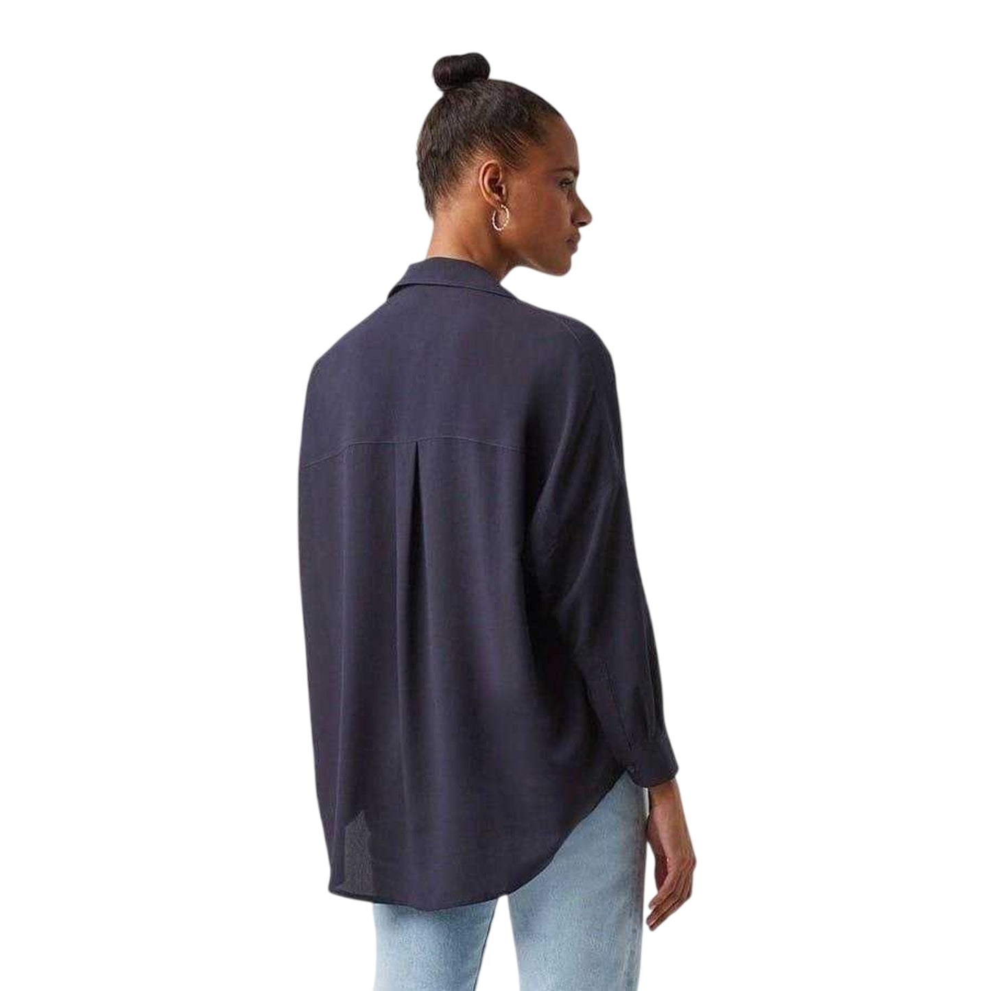 Blue - Back - French Connection Womens-Ladies Relaxed Fit Long-Sleeved Blouse