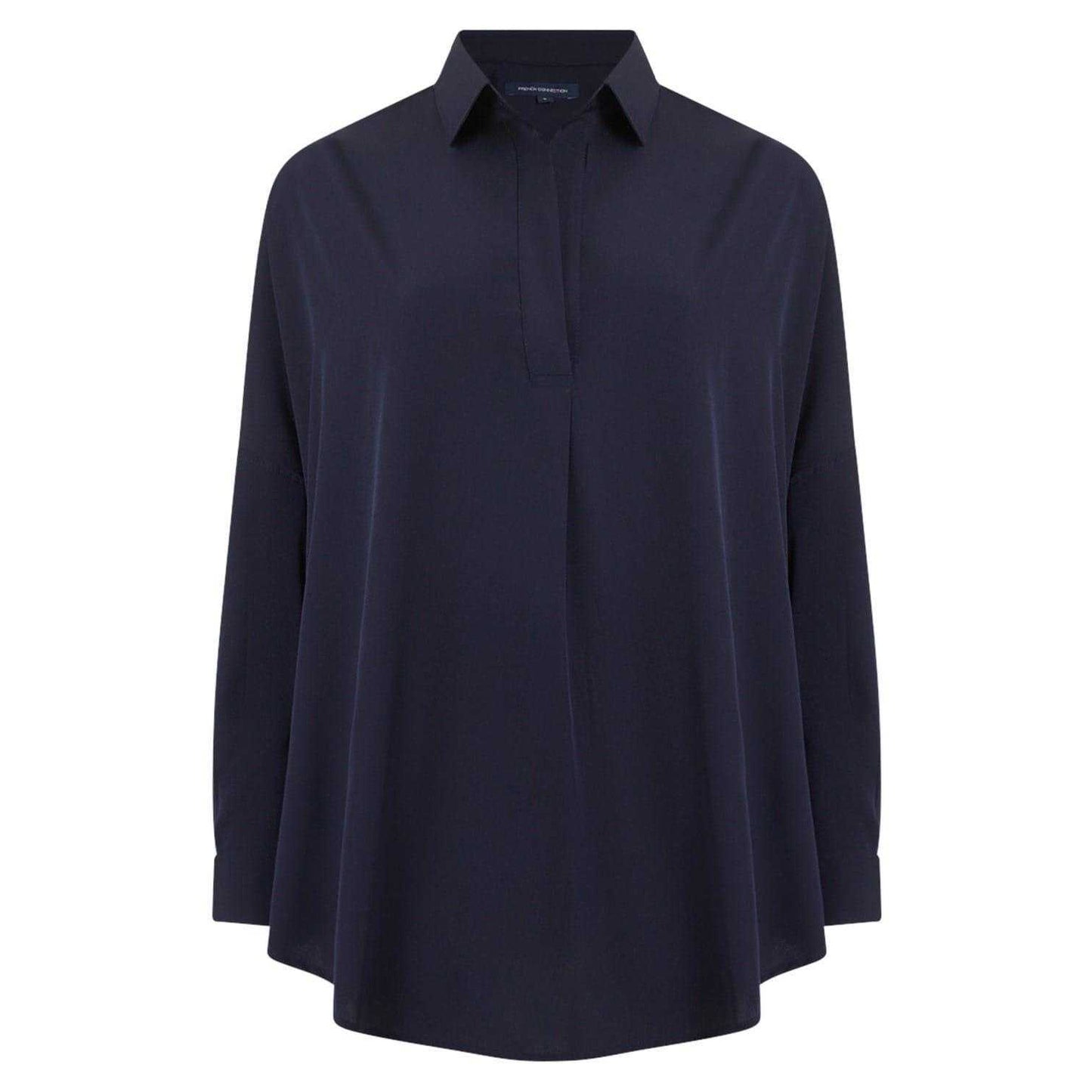 Blue - Front - French Connection Womens-Ladies Relaxed Fit Long-Sleeved Blouse
