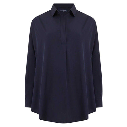Blue - Front - French Connection Womens-Ladies Relaxed Fit Long-Sleeved Blouse