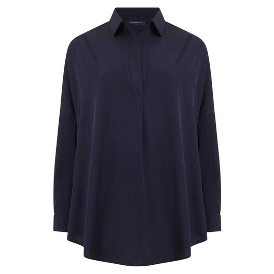 Blue - Front - French Connection Womens-Ladies Relaxed Fit Long-Sleeved Blouse