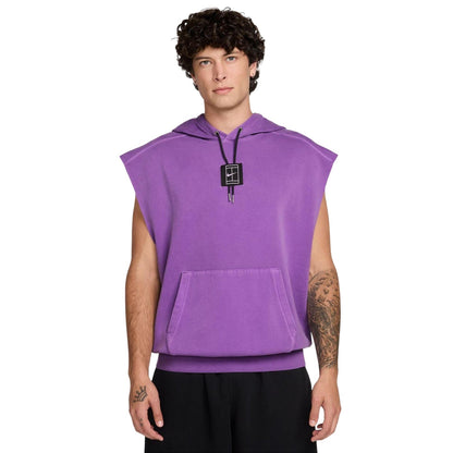 Violet-Black - Side - Nike Mens Court Slam Sleeveless Hoodie