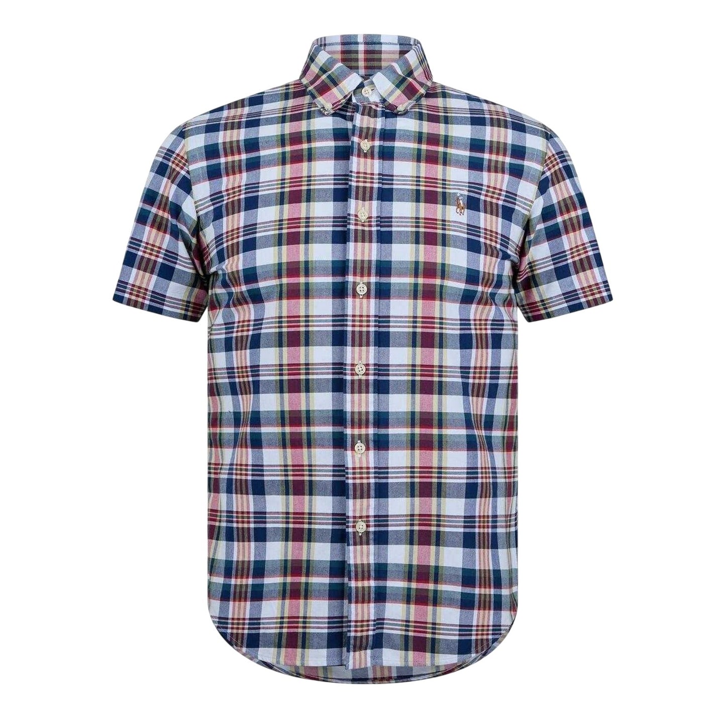 White-Blue Check - Front - Ralph Lauren Mens Checked Oxford Regular Shirt