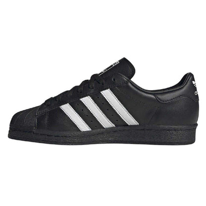 Black-White - Side - Adidas Womens-Ladies Originals Superstar Leather Trainers