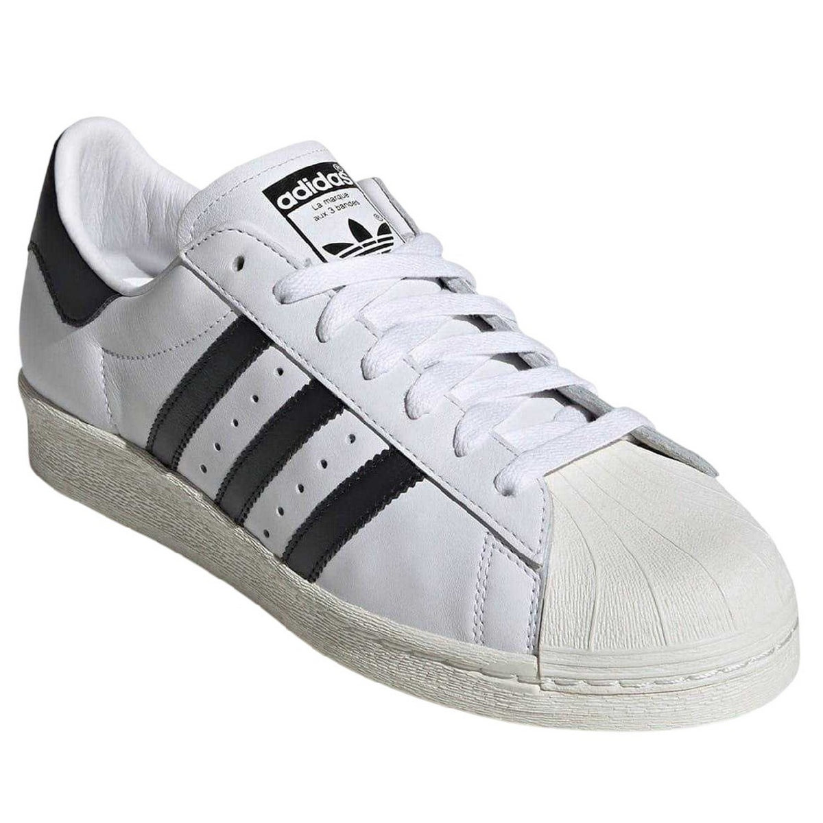 White-Black - Front - Adidas Womens-Ladies Originals Superstar Leather Trainers