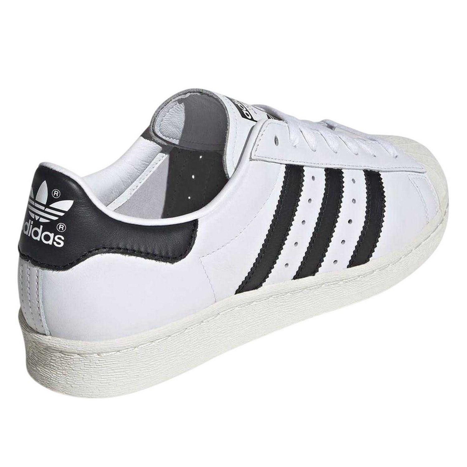 White-Black - Back - Adidas Womens-Ladies Originals Superstar Leather Trainers