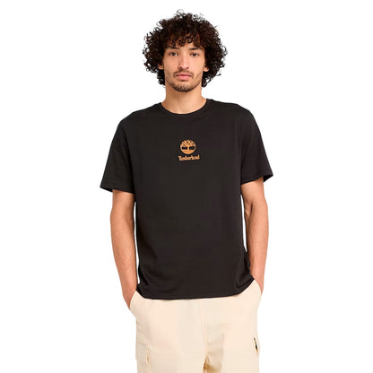 Black - Side - Timberland Mens Stacked Logo T-Shirt