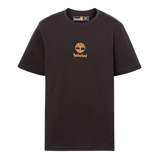 Black - Front - Timberland Mens Stacked Logo T-Shirt