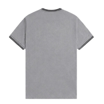 Grey - Back - Fred Perry Mens Tipped T-Shirt