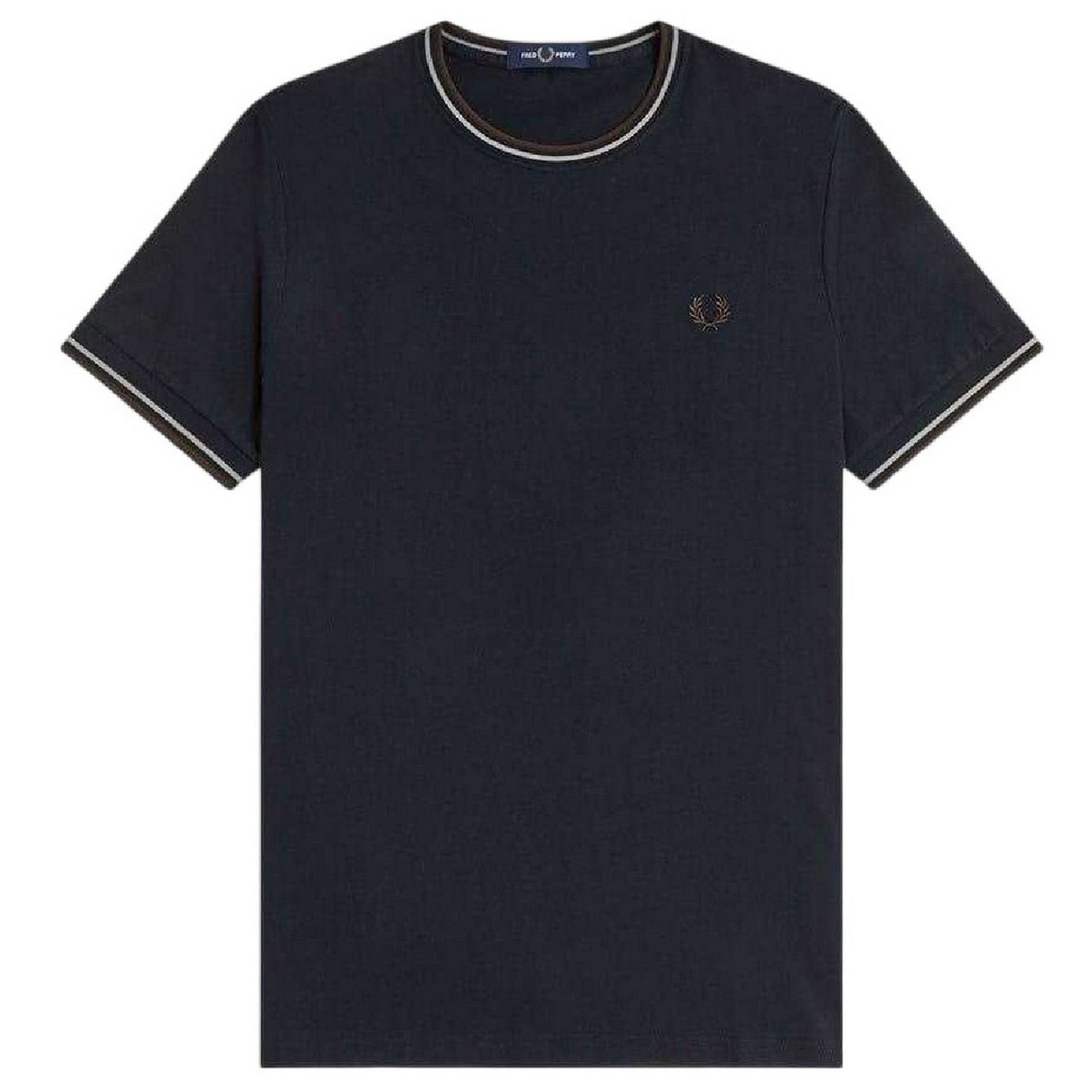 Navy Blue - Front - Fred Perry Mens Tipped T-Shirt